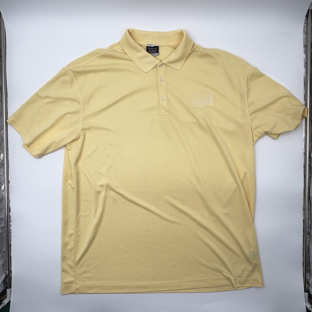 Fairway Greene Golf Polo Shirt XXL Mens Yellow Striped Cotton Kiawah Ocean Cours
